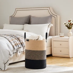 VIPOSCO basket in living room doubles as stylish storage for blankets