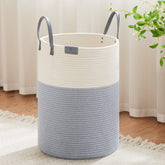 VIPOSCO tall laundry basket with leather handle for easy transport and organized laundry