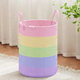VIPOSCO tall laundry basket rainbow front view for large laundry loads.