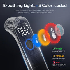 Viproud thermometer color guidance buttons indicate temperature levels at a glance