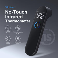 Viproud thermometer reading on a wide LED display for fast night checks