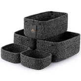 VIRETH HAUS cream on shelf baskets keep clutter contained for easy access.