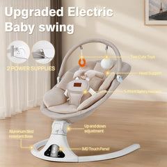 Viriwebaby baby swing 5-speed adjustable demonstrates versatile rocking for different moods.