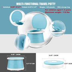 VISATOR portable potty folded compact shows space saving design for travel