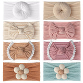 VISBL baby headbands collection—cable-knit bows, soft stretch, ideal for newborn photography sessions