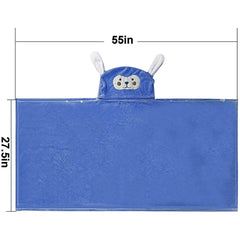 Visen hooded towel kids navy microfiber closeup highlights soft, absorbent fabric.