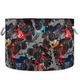 Visesunny Monster Truck pattern laundry basket front view shows roomy storage