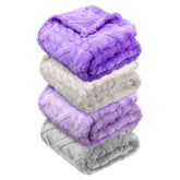VitalCozy baby blankets 4pcs plush 3D texture for cozy naps.