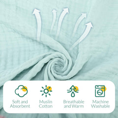 VitalCozy 6 layer muslin detail highlighting quick absorbency