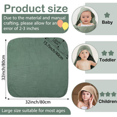 VitalCozy green hooded towel wraps baby warmly for soothing bath time.