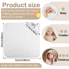 VitalCozy baby muslin hooded towel beige, cozy warmth after bath.