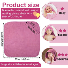 VitalCozy baby hooded towel pink front view for cozy after-bath snuggles