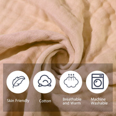 VitalCozy muslin washcloth coffee close-up emphasizing quick-dry softness.