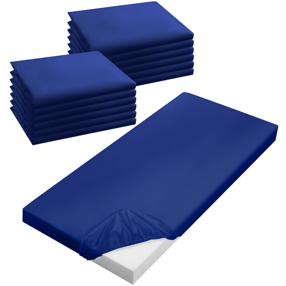 VitalCozy 12-pack cot sheets in packaging for easy storage and quick setup