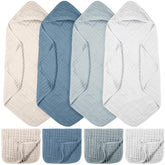 VitalCozy hooded baby towel blue 32x32 inches for cozy post-bath snuggles.