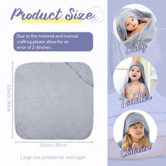 VitalCozy light-green hooded towel 32x32 inches for cozy post-bath warmth.