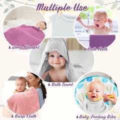 VitalCozy muslin washcloth 8x20 pink provides gentle cleansing and convenient daily wipe-downs.