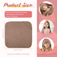 VitalCozy six-layer muslin washcloths shown, highly absorbent for gentle baby drying.