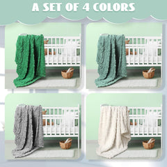 VitalCozy nursery decor-friendly baby blanket in green, white, and gray tones.