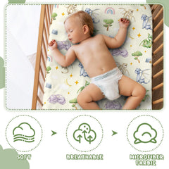 VitalCozy watercolor dragon crib sheet soft texture feels gentle on skin