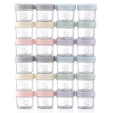 VITEVER 24-pack glass baby food containers with lids—durable, BPA-free storage.