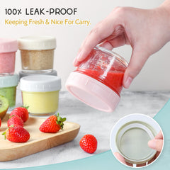 VITEVER microwave-safe baby food jar—heat meals safely with lid removed.