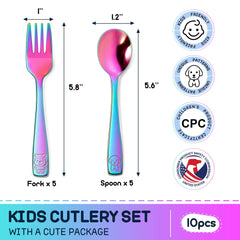 VITEVER rainbow toddler forks with rounded tines support safer independent eating.