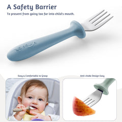 VITEVER rounded-tines design shows safe gentle self-feeding for toddlers