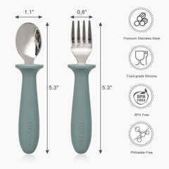 VITEVER rose fork pairs with the spoon for complete mealtime practice