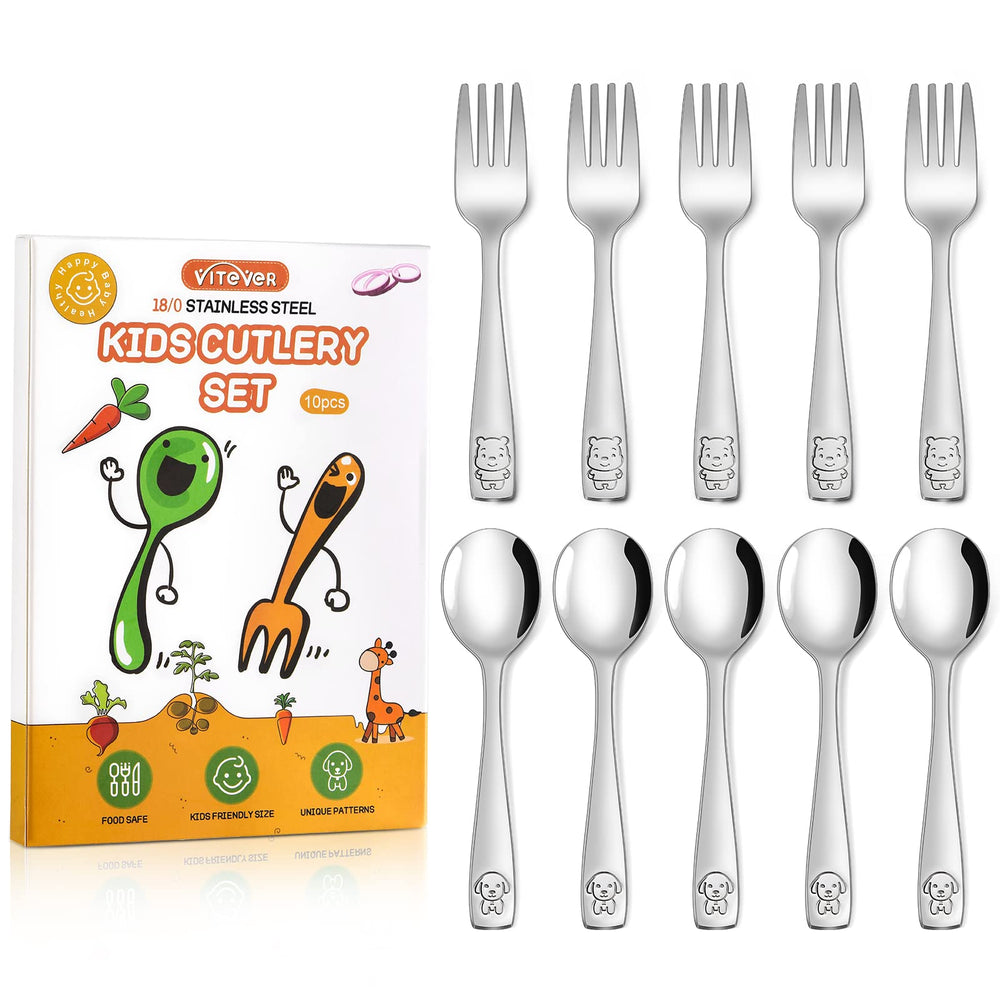 VITEVER toddler utensils set, 10-piece, ideal for independent eating