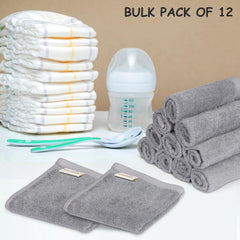 VIVANA washcloths versatile use grey ideal as burp cloth or gentle bath wipe.