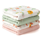 Viviland baby muslin burp cloth with floral pattern offers soft, breathable 100% cotton.