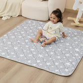 Viviland baby play mat 50x50 grey star top view offers generous space for tummy time