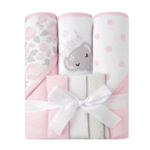 Viviland Elephant Flower hooded towel close-up for bath time warmth.