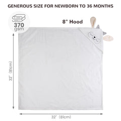 Viviland towel 32x21 inches shown for infants to toddlers.