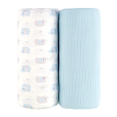 Viviland jersey swaddle elephant front view emphasizes soft fabric and gentle comfort.