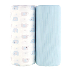 Viviland jersey swaddle elephant front view emphasizes soft fabric and gentle comfort.