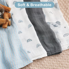 Viviland muslin swaddle unicorn-pattern offering soft texture for soothing baby snuggles.