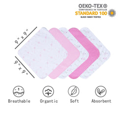 Viviland newborn face washcloths printed design for gentle cleansing