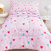 Viviland Purple Heart comforter closeup with soft microfiber feel for cozy toddler nights