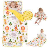 Viviland toddler nap mat with forest pattern provides comforting naptime ambiance for preschoolers.