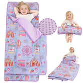 Viviland nap mat rolled for easy portability at daycare or travel.