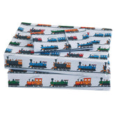 Viviland train-print full sheet set in soft microfiber for cozy kids' sleep