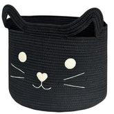 VK VK·LIVING large cat toy basket with cat face design for toy storage.