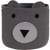 VK VK·LIVING cotton rope bear basket front view shows sturdy, spacious toy storage.