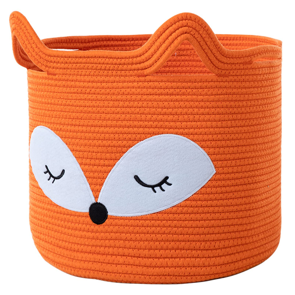 VK VK·LIVING Fox Basket front view shows fox face for toy organization