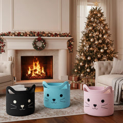VK VK·LIVING cat basket shows woven cotton rope texture for soft-touch storage.