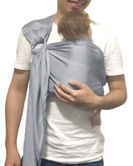 Vlokup sling in-use by parent shows hands-free versatility.