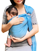 Vlokup Baby Water Ring Sling in pool use highlighting breathable mesh for quick-dry comfort.