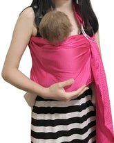 Vlokup Baby Water Ring Sling Rose keeps baby close during pool time.